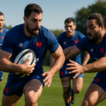 Quinze de france de rugby masculin à l'entrainement